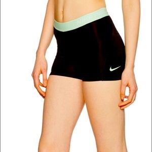 Nike pro shorts in Mint green and Black